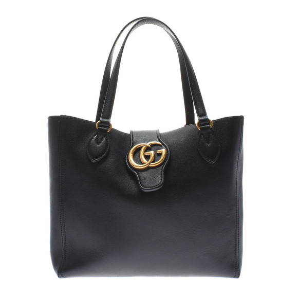 Gucci Small Black Gold Hardware Leather Tote Bag - Picture 1 of 16